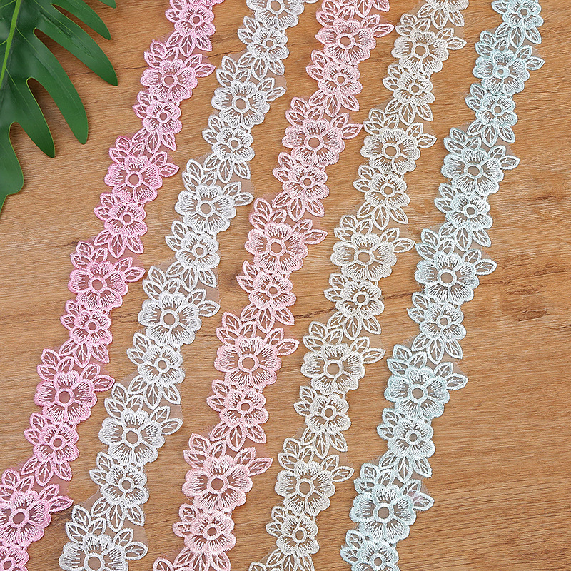 Lace Ribbon Trim - 5CM di larghezza ricamato Organza fiore