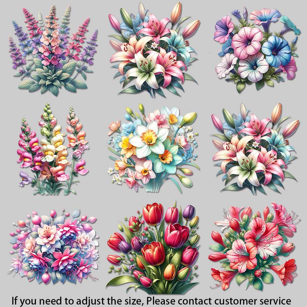 Embellishment Crafts - Applicazioni termoadesive floreali vintage ad acquerello