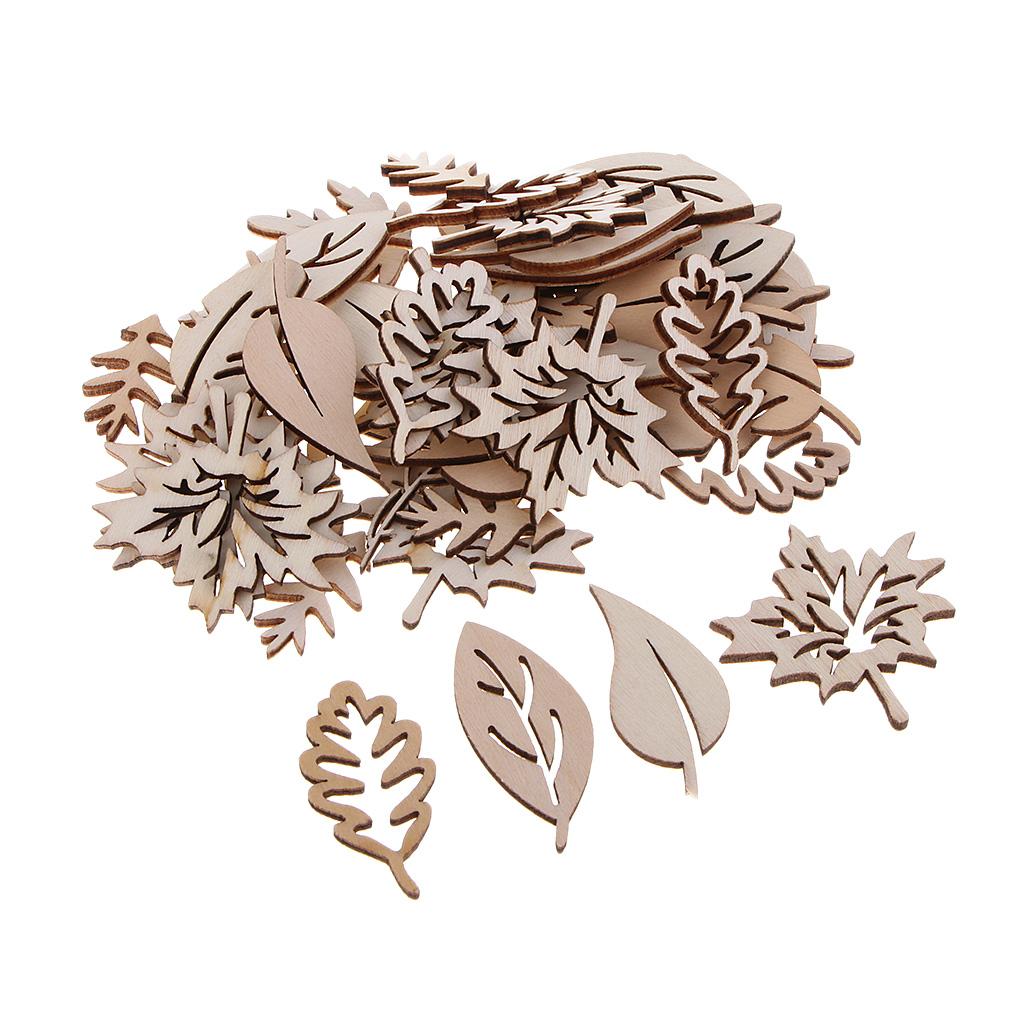 Christmas Craft Embellishment - 50 pezzi di foglie di legno