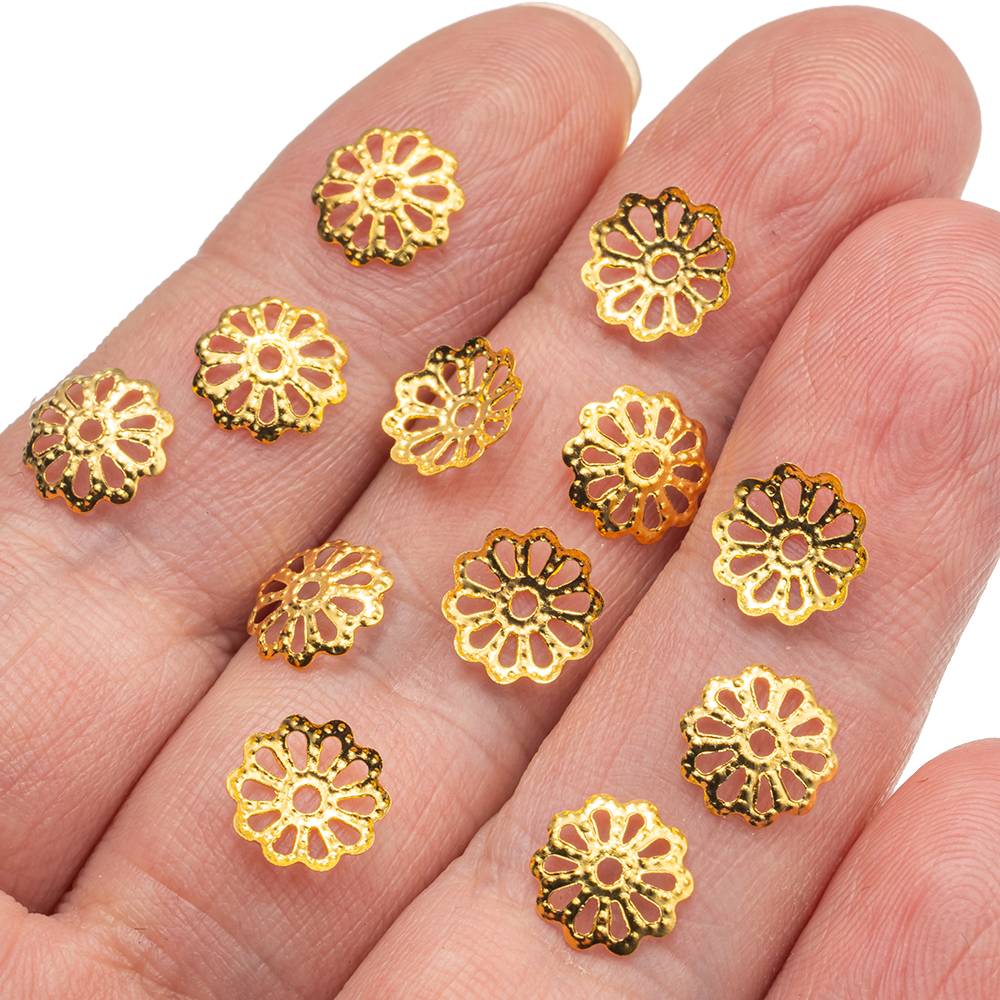 Embellishment Crafts - 200 pz 7/9mm Filigrana Fiore Scava