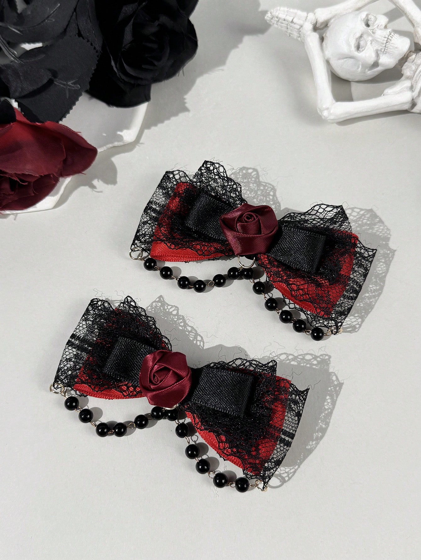 Lace Ribbon Trim - Fermaglio per capelli da donna con