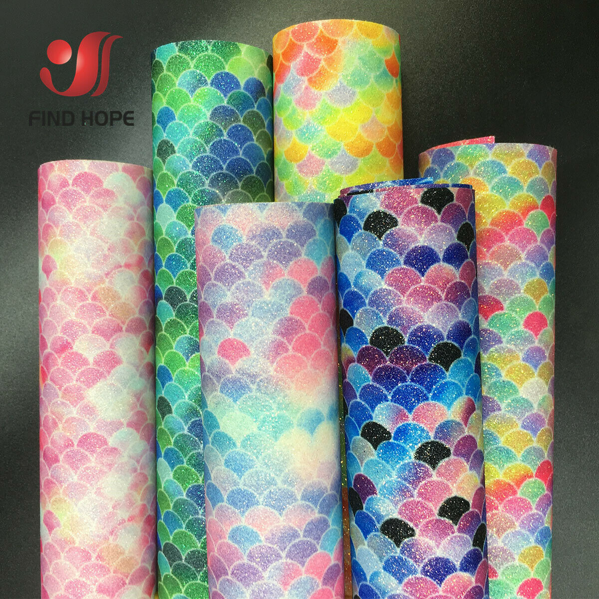 Glitter Vinyl Roll - Sirena arcobaleno iridescente scintillante tessuto Glitter