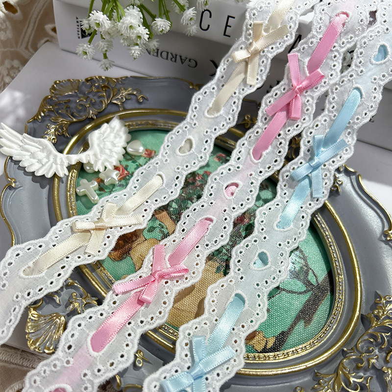 Lace Ribbon Trim - 1 metro fiocco in pizzo pieghettato