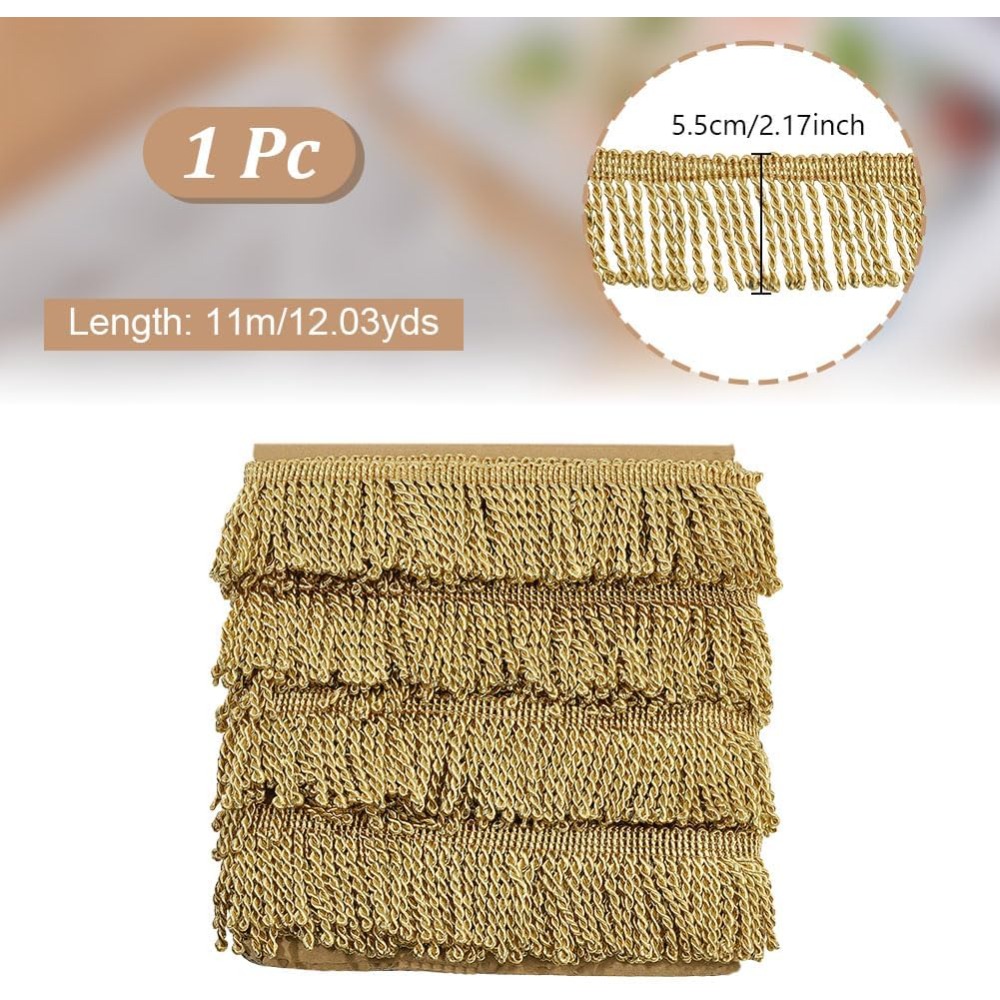 Tassel Fringe Trim - 12 Metri x 2.2 Pollici Frangia