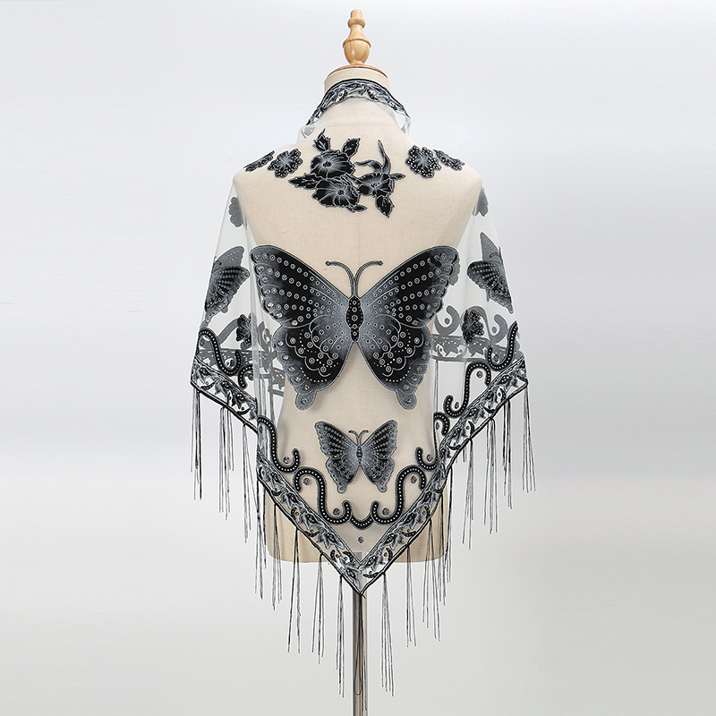 Tassel Fringe Trim - Sciarpa a triangolo di moda Farfalla
