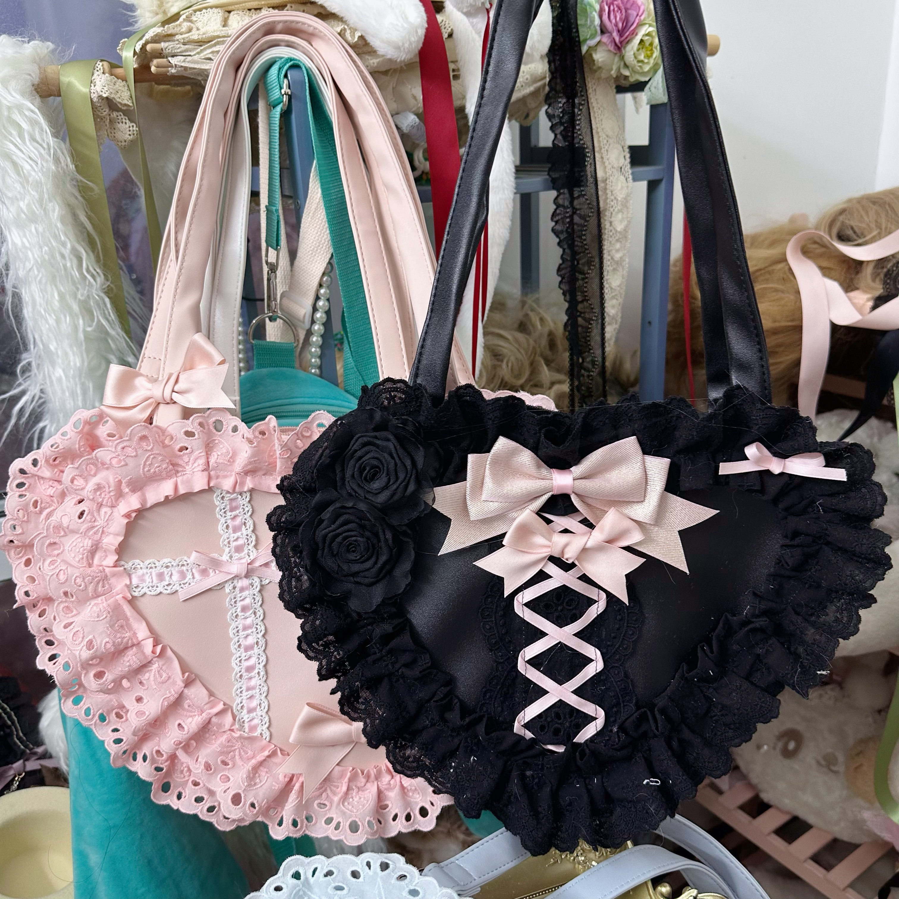 Lace Ribbon Trim - Borsa da donna a forma di