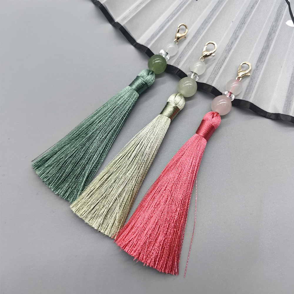 Beaded Trim Fringe - Ciondolo a nappa con moschettone da