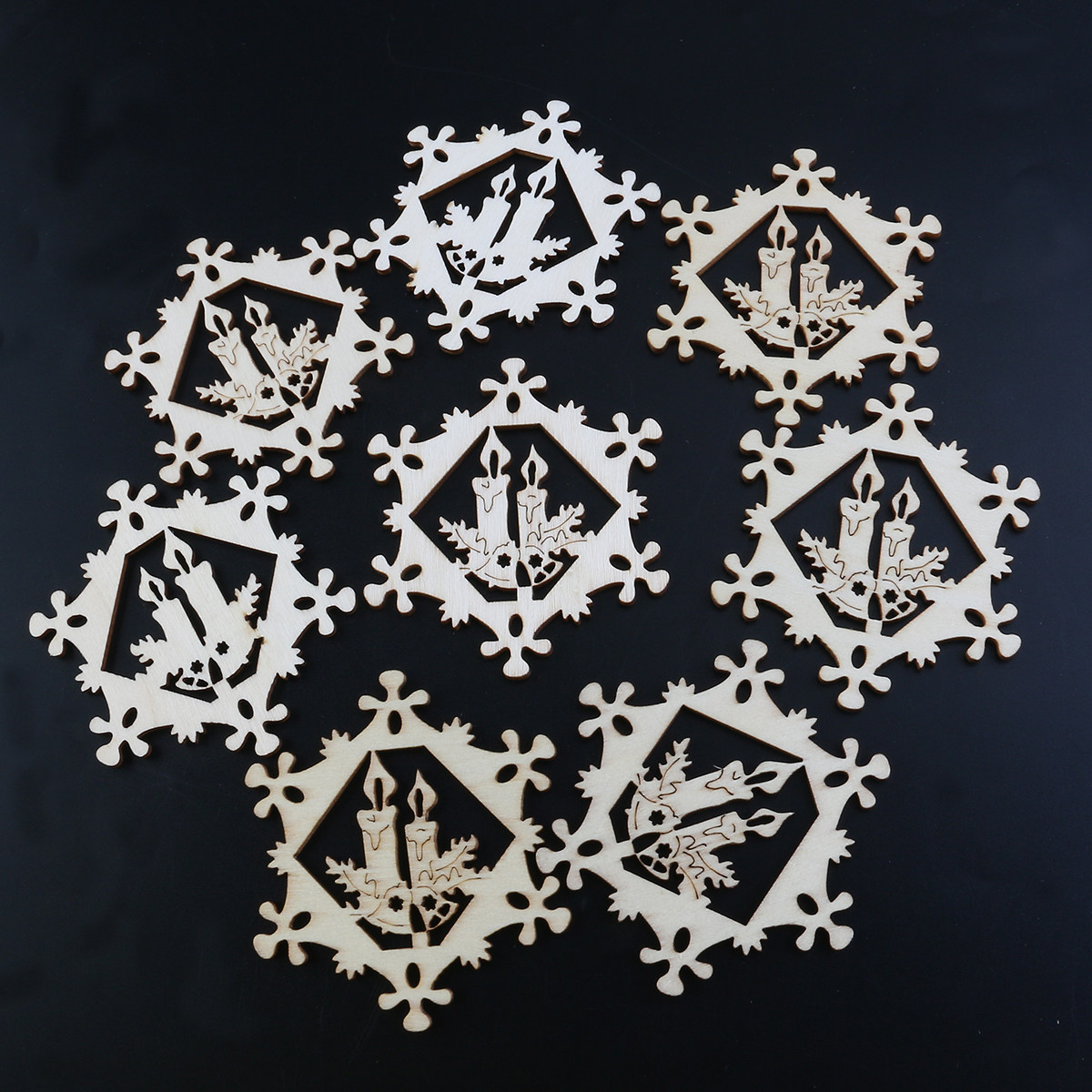 Christmas Craft Embellishment - 10 Pezzi Pendenti a Fiocco di