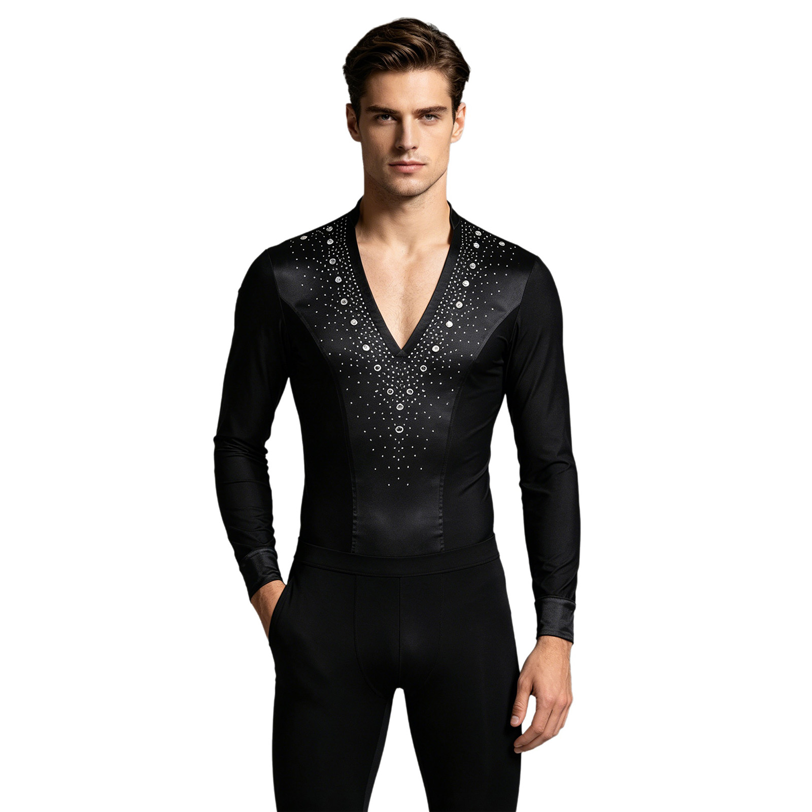 Rhinestone Banding Trim - Camicia da body da ballo latino
