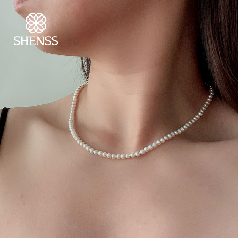 Pearl Trim Chain - Elegante collana di perle di conchiglia