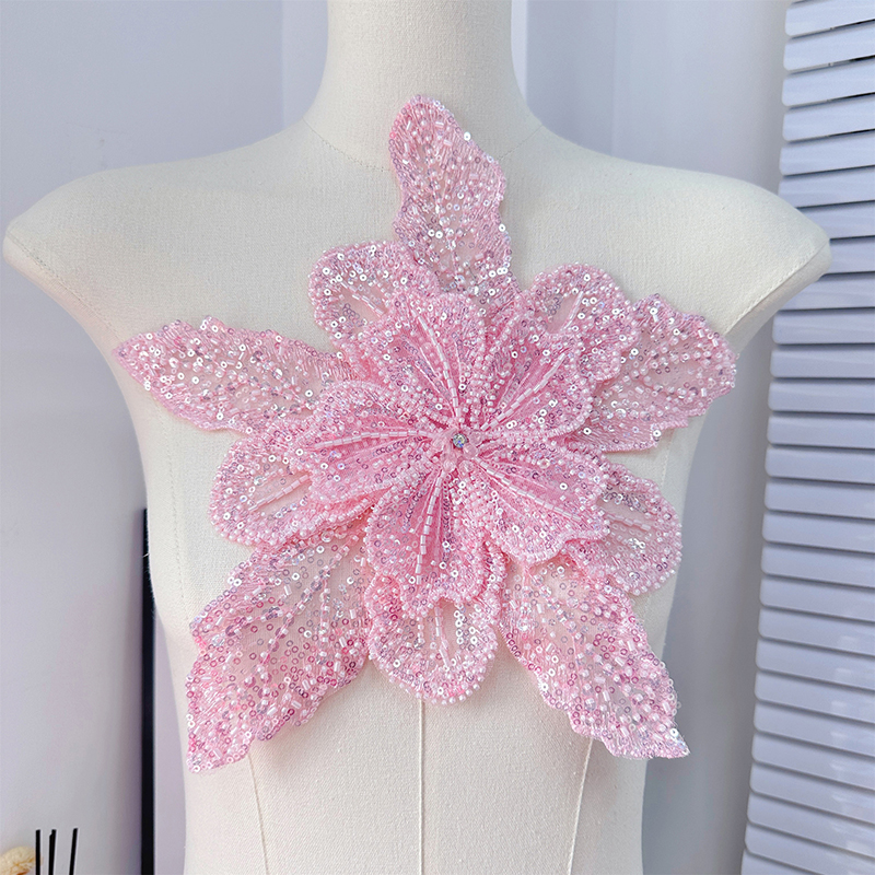 Applique Patch Flower - Applicazione di Colletto con Fiori di