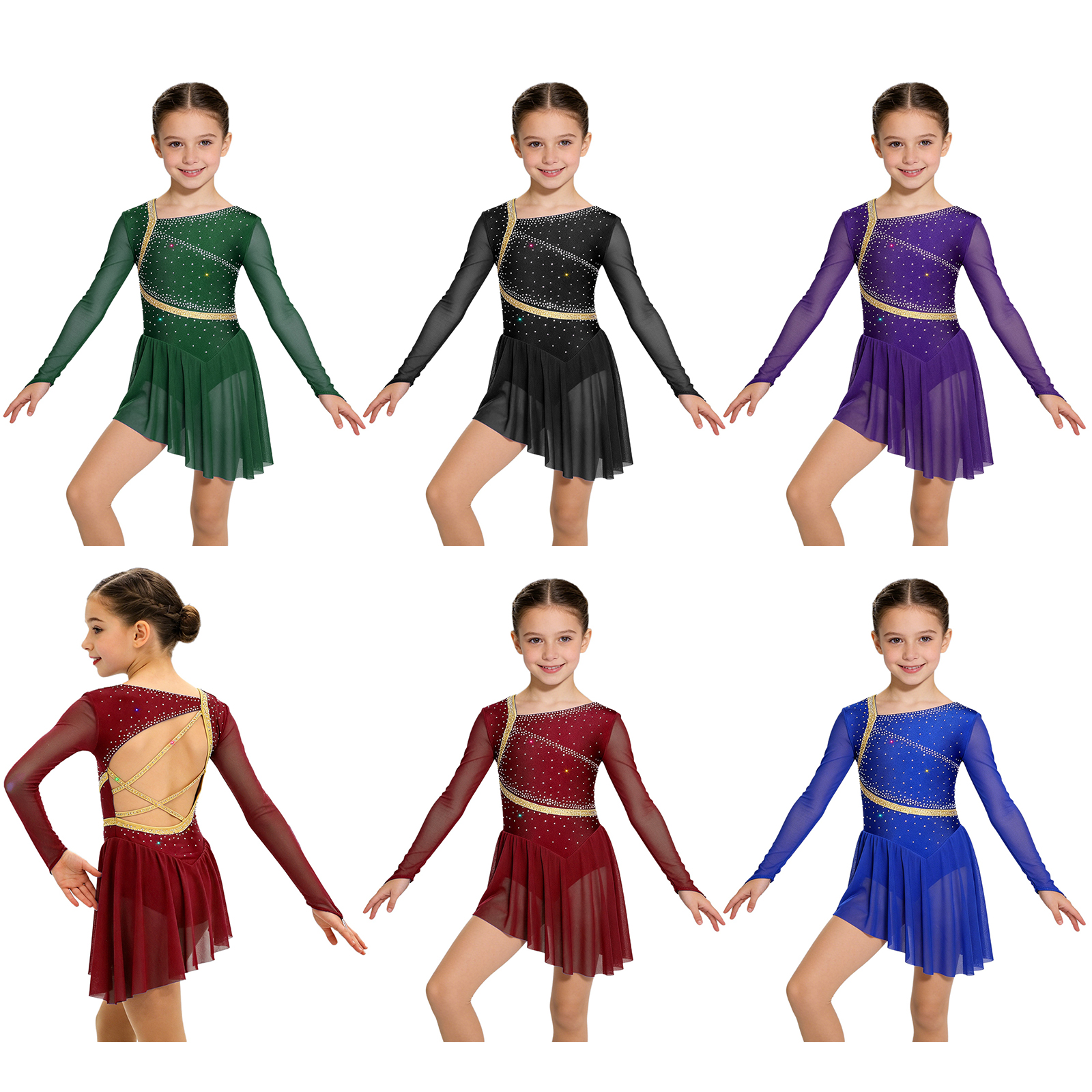 Rhinestone Banding Trim - Body da Ginnastica Ritmica per Bambina