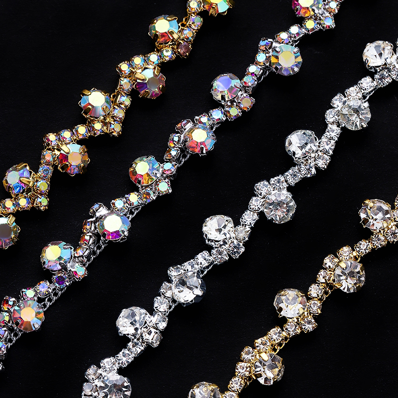 Embellishment Glue Craft - Catena di strass in cristallo da
