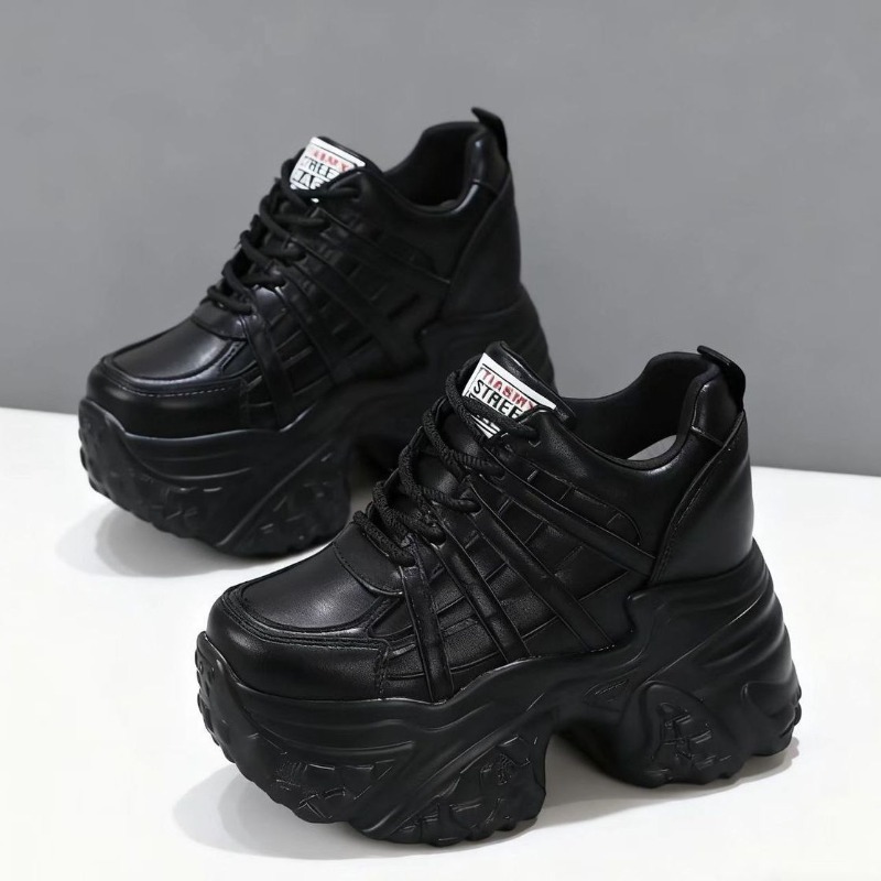 Guipure Lace Panel - Nuove Sneakers con Zeppa in Vera