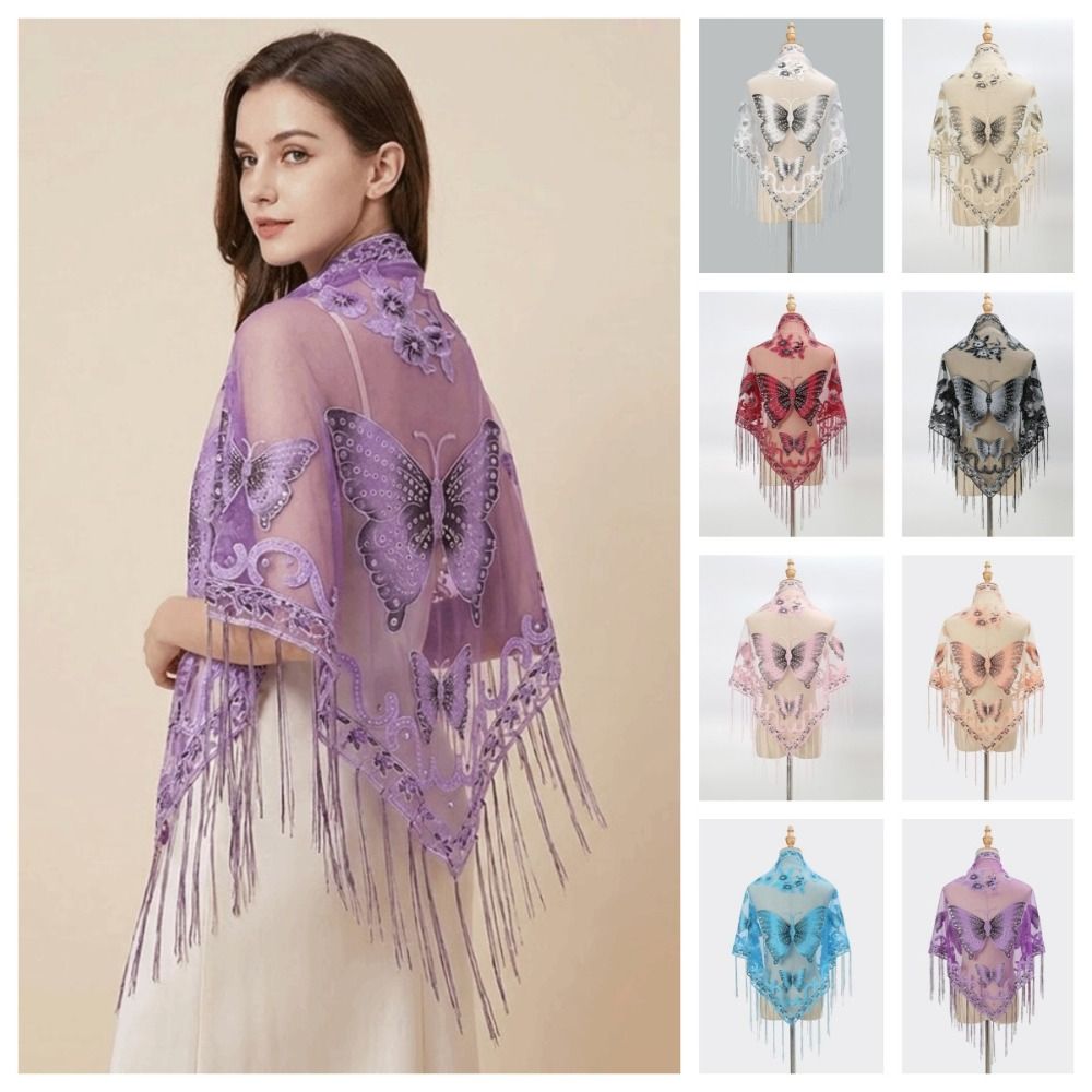 Sciarpa di Lusso in Pizzo Flor - Tassel Fringe Trim recensione e prezzo
