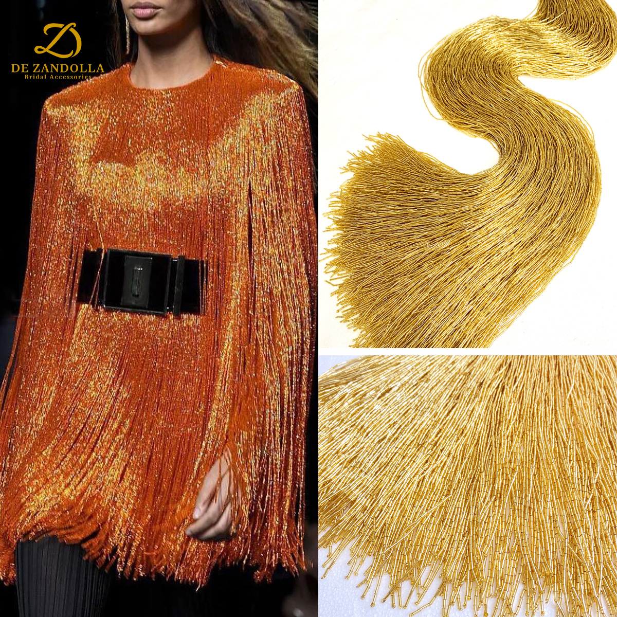 100 cm di lunghezza oro rosso  - Beaded Trim Fringe recensione e prezzo