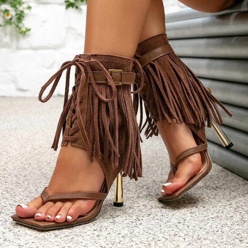 Stivaletti in pelle scamosciat - Tassel Fringe Trim recensione e prezzo