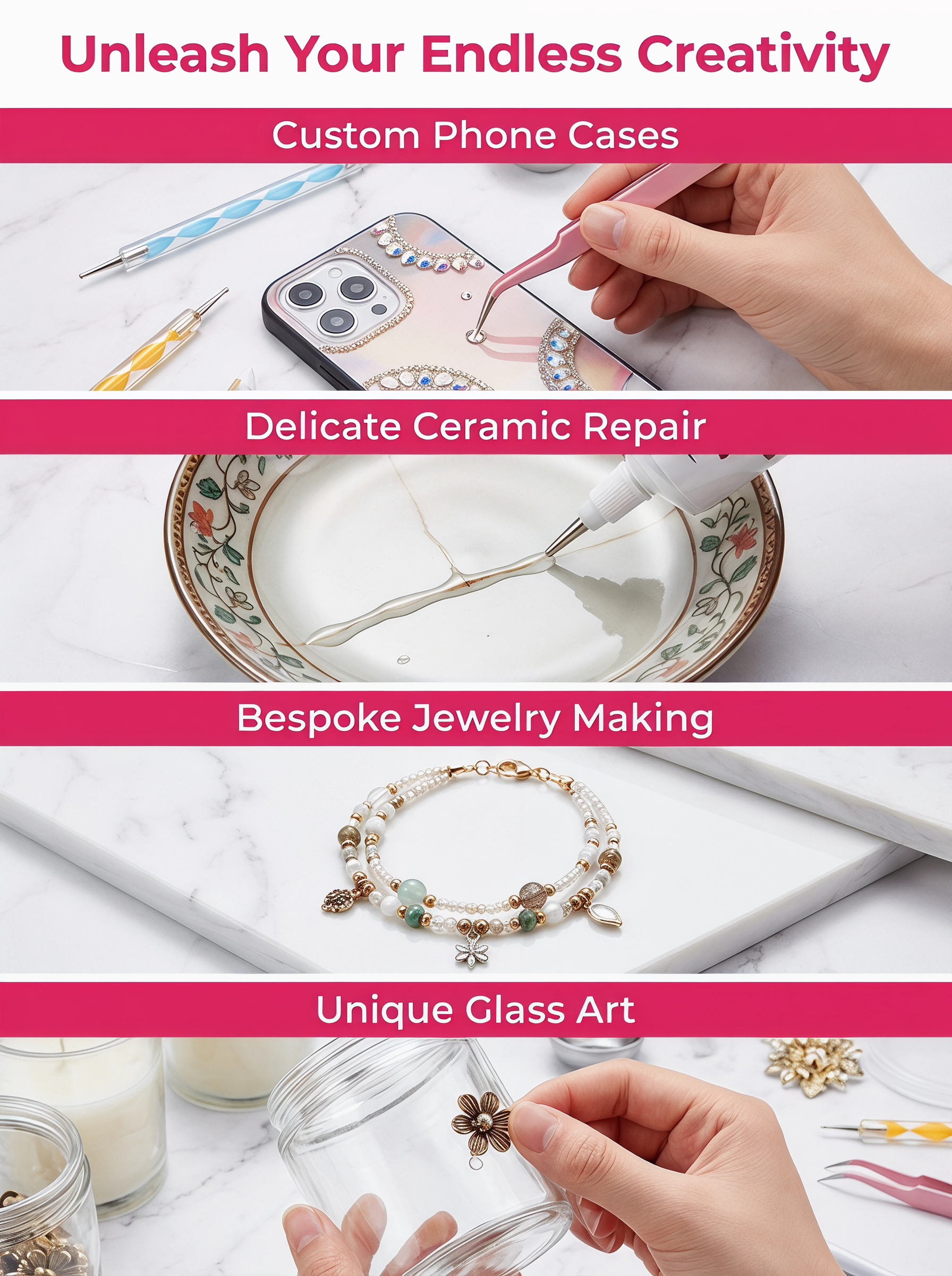 3 pezzi di colla trasparente e - Embellishment Glue Craft recensione e prezzo