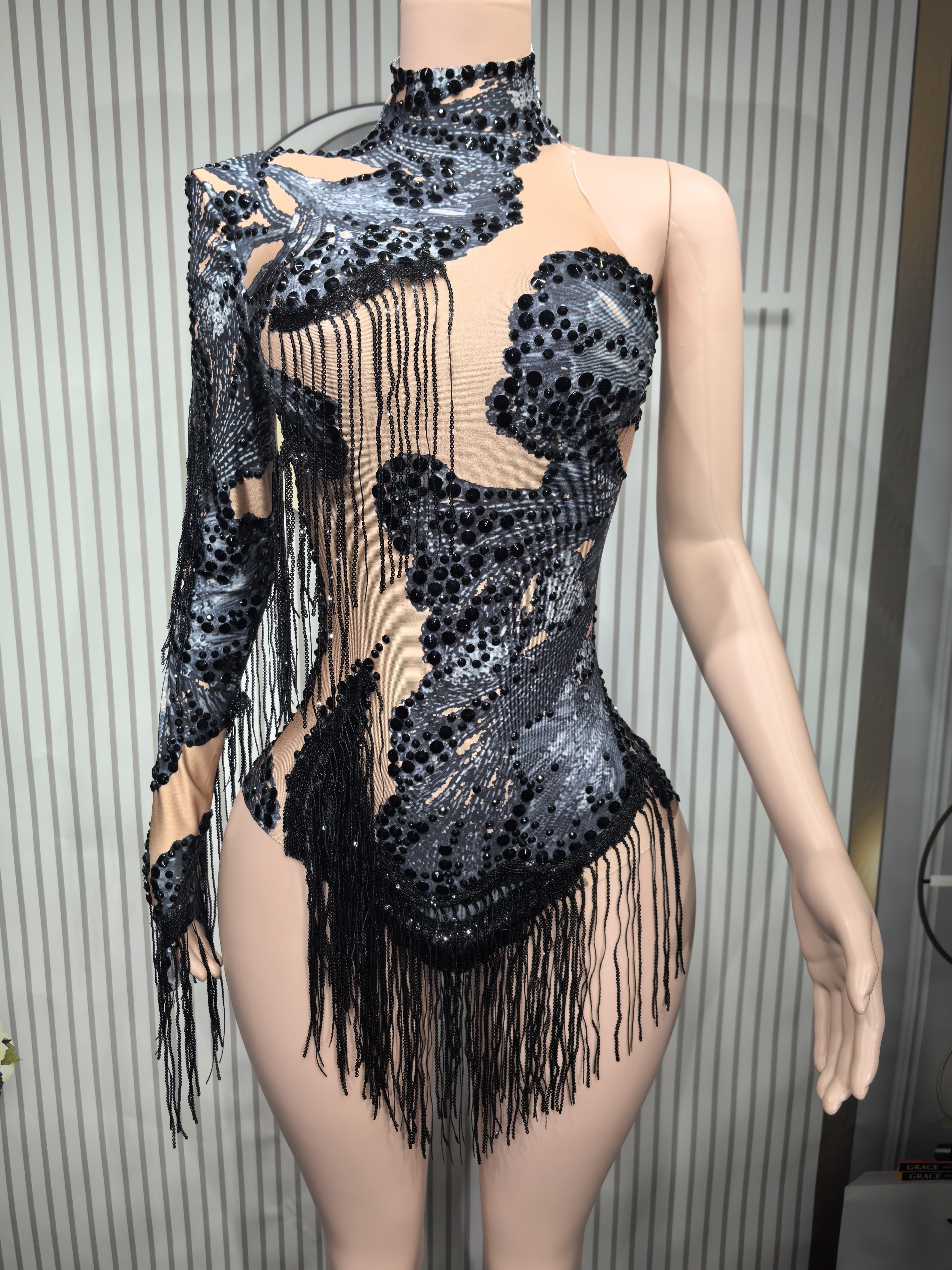 Body attillato sexy Cantante B - Rhinestone Banding Trim recensione e prezzo