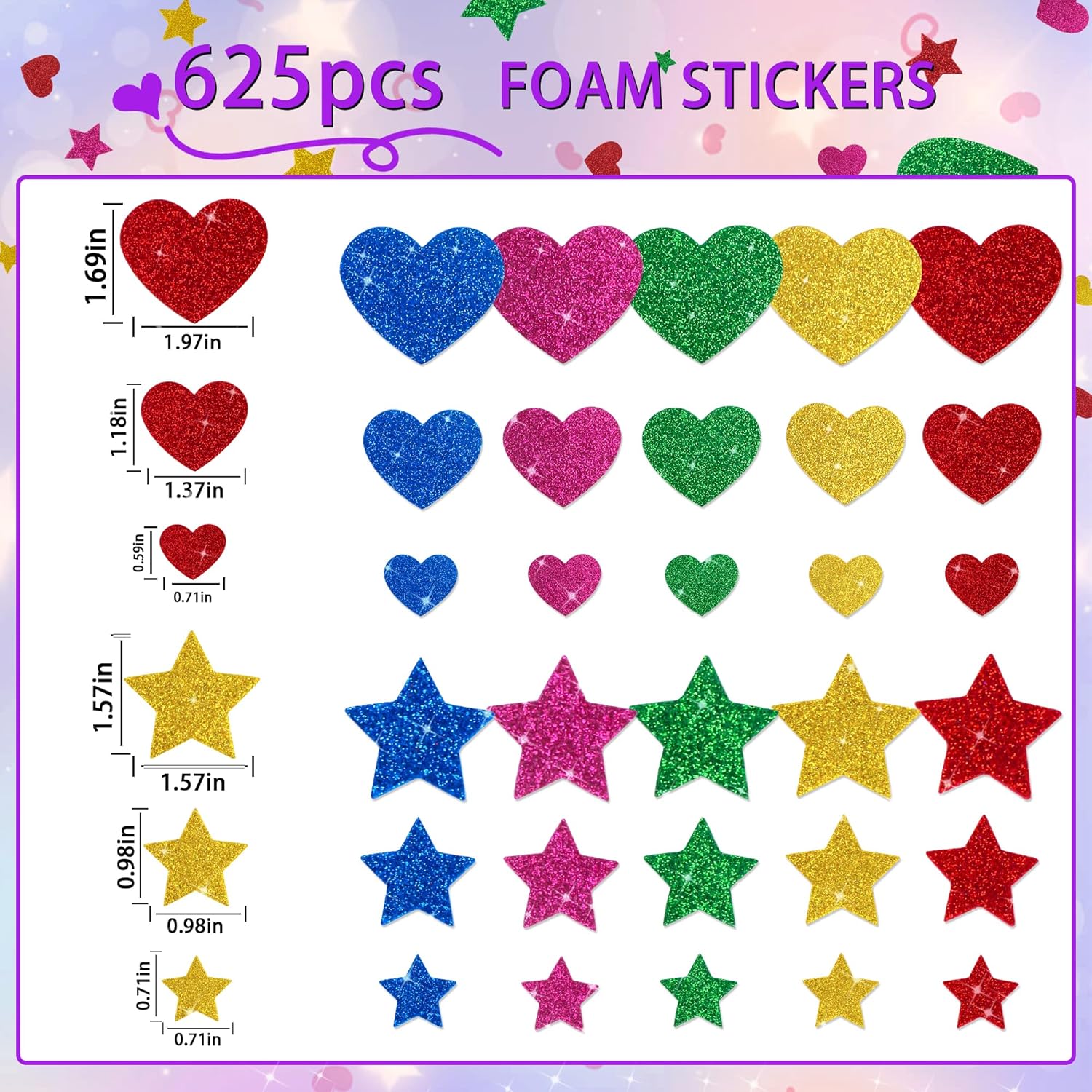 625 Pezzi Adesivi in Schiuma a - Glitter Vinyl Roll recensione e prezzo