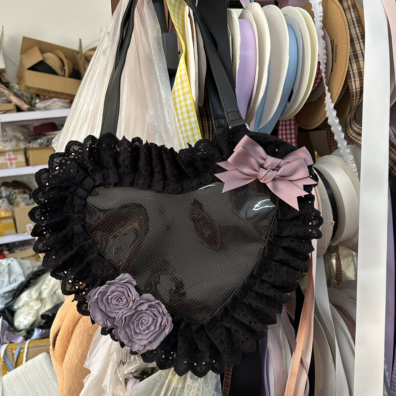 Borsa da donna a forma di cuor - Lace Ribbon Trim recensione e prezzo