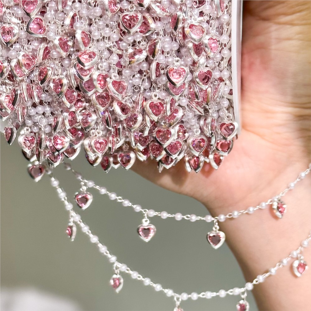 Catena in Ottone con Cuori di  - Pearl Trim Chain recensione e prezzo