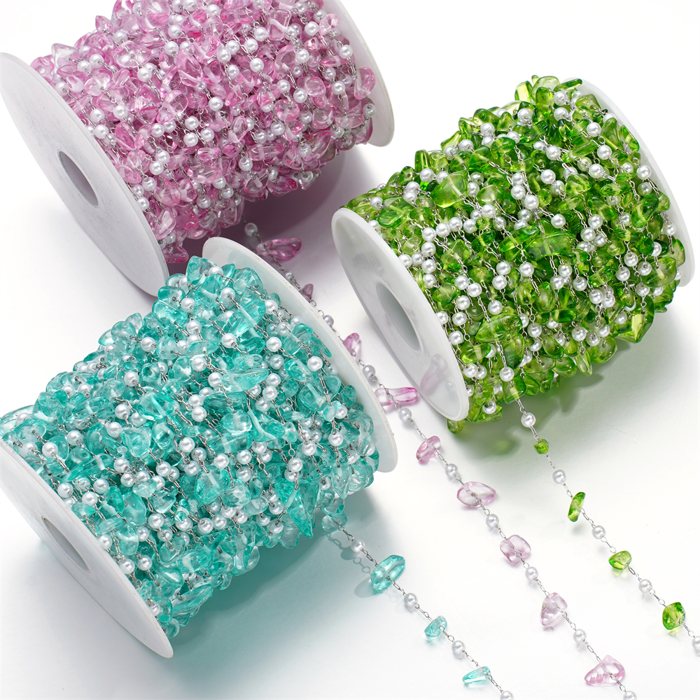 1Meter Crystal Glass Stone And - Pearl Trim Chain recensione e prezzo