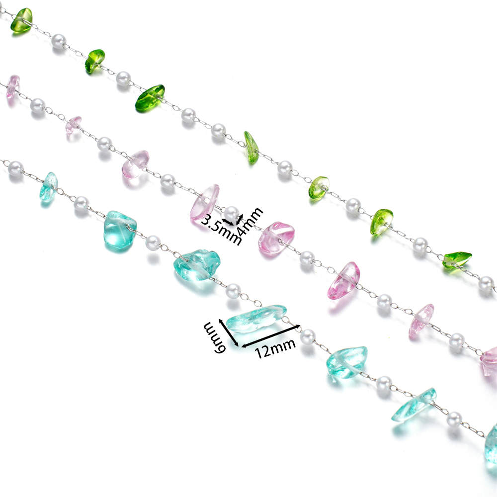 1Meter Crystal Glass Stone And - Pearl Trim Chain recensione e prezzo