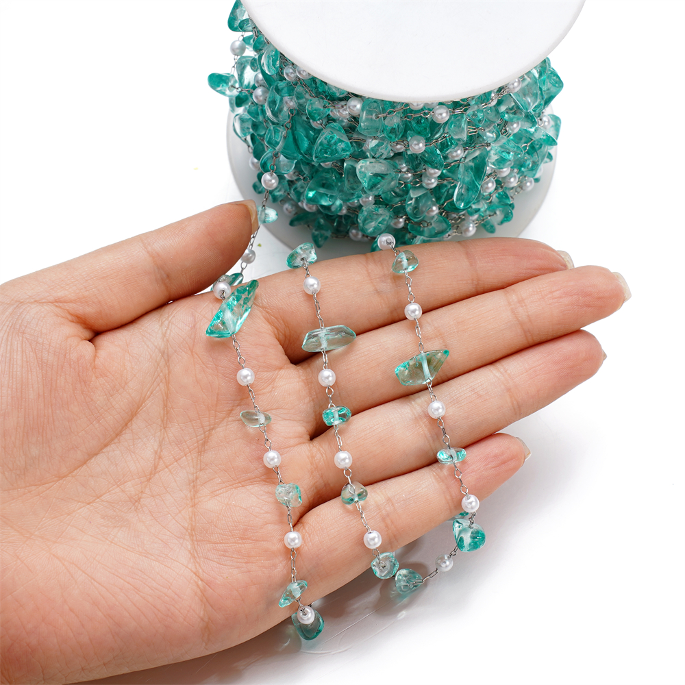 1Meter Crystal Glass Stone And - Pearl Trim Chain recensione e prezzo