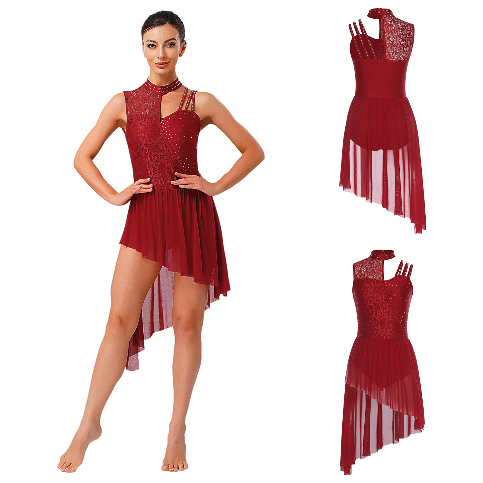 Abito da Danza Lirica per Donn - Rhinestone Banding Trim recensione e prezzo