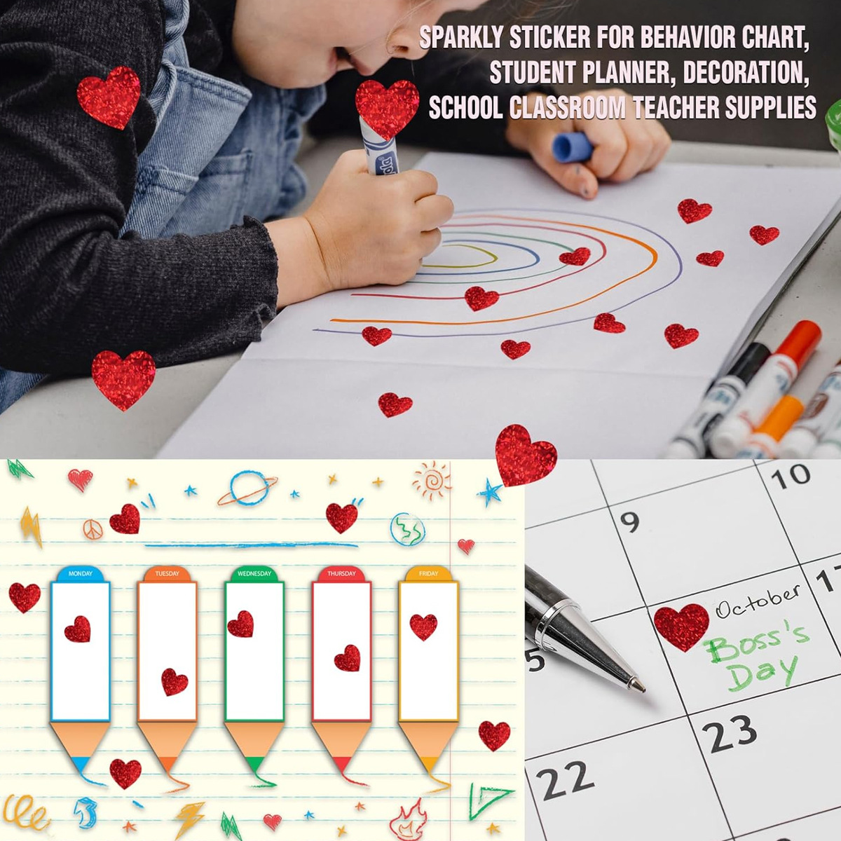 600 Pezzi di Adesivi a Cuore R - Glitter Vinyl Roll recensione e prezzo