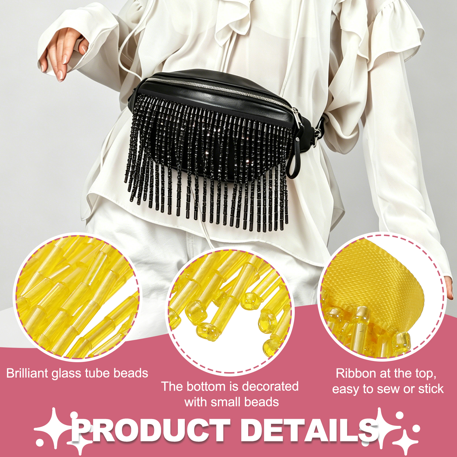 Nastro con Frange di Perline d - Beaded Trim Fringe recensione e prezzo